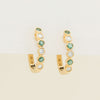 18ct Yellow Gold Emerald & Diamond Rubover Hoop Earrings