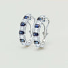 18ct White Gold 2.58ct Sapphire & Diamond Hoop Earrings