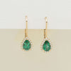 18ct Yellow Gold 1.32ct Emerald Diamond Mini Sierra Earrings