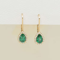 18ct Yellow Gold 1.32ct Emerald Diamond Mini Sierra Earrings