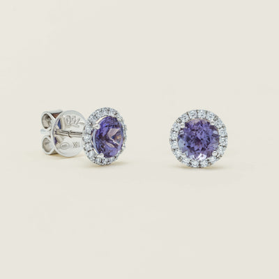 18ct White Gold Tanzanite & Diamond Nina Earrings - Earrings - Walker & Hall