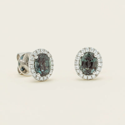 18ct White Gold 2.27ct Green Sapphire Nina Earrings