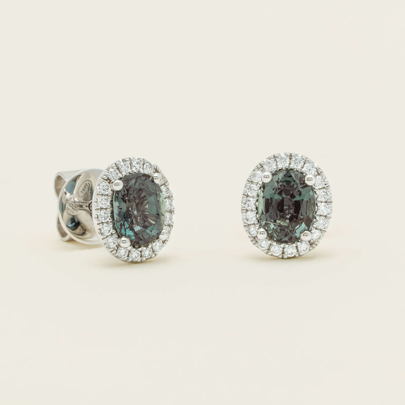 18ct White Gold 2.27ct Green Sapphire Nina Earrings