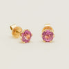 18ct Yellow Gold 2.26ct Pink Sapphire Lily Stud Earrings