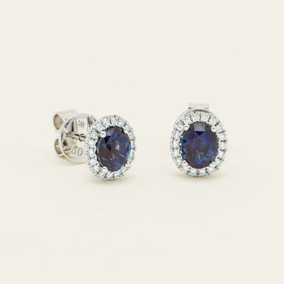 18ct White Gold 2.48ct Sapphire & Diamond Nina Earrings