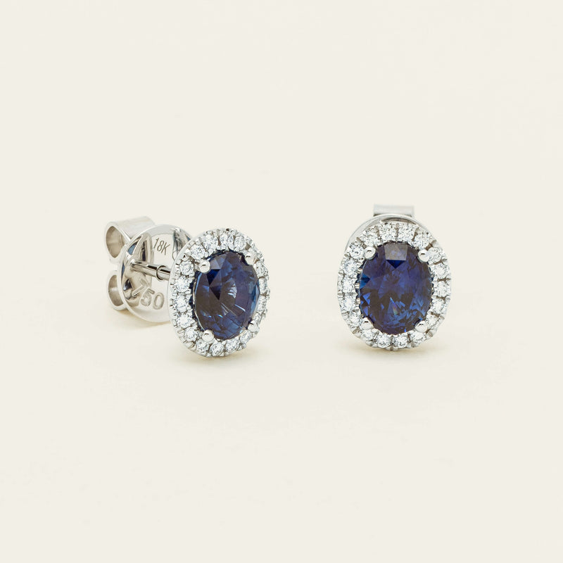 18ct White Gold 2.48ct Sapphire & Diamond Nina Earrings