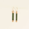 Vintage 9ct Rose Gold Greenstone Drop Earrings - Earrings - Walker & Hall