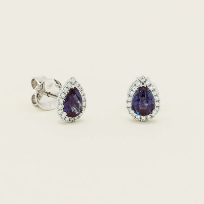 18ct White Gold 1.80ct Sapphire & Diamond Nina Earrings