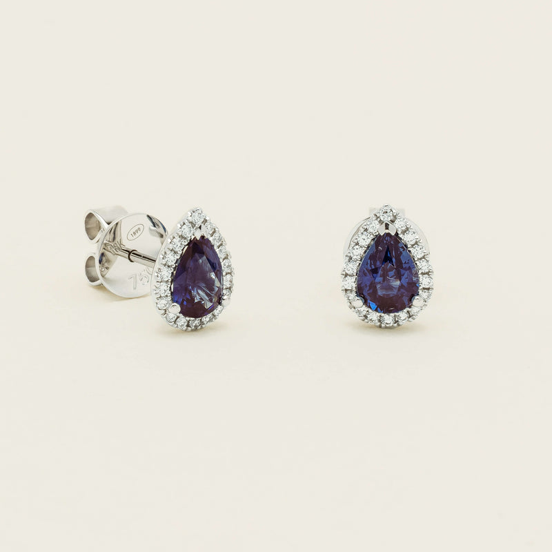 18ct White Gold 1.80ct Sapphire & Diamond Nina Earrings