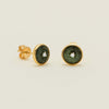 Deja Vu 18ct Yellow Gold Jade & Diamond Stud Earrings