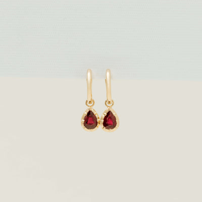 18ct Yellow Gold 1.37ct Ruby Dawn Drop Earrings