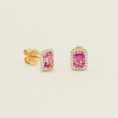 18ct Yellow Gold 2.38ct Pink Sapphire Nina Earrings