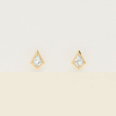 18ct Yellow Gold Kite-Cut Diamond Natalia Stud Earrings - Earrings - Walker & Hall