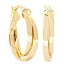 9ct Yellow Gold Crossover Hoop - Earrings - Walker & Hall