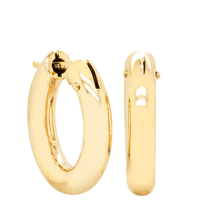 9ct Yellow Gold Oval Hoop Earrings