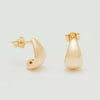 9ct Yellow Gold Crescent Hoop Stud Earrings - Earrings - Walker & Hall