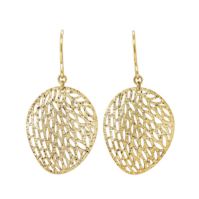 18ct Yellow Gold Filigree Drop Earrings - Earrings - Walker & Hall