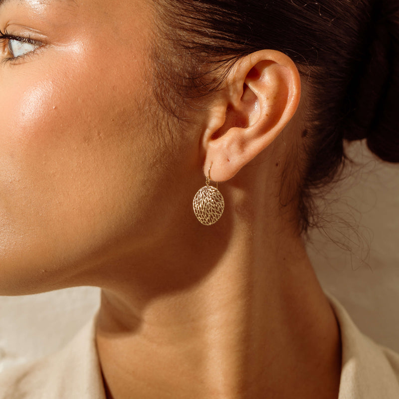 18ct Yellow Gold Filigree Drop Earrings - Earrings - Walker & Hall