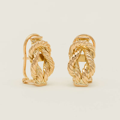 Deja Vu 14ct Yellow Gold Nautical Knot Earrings - Earrings - Walker & Hall