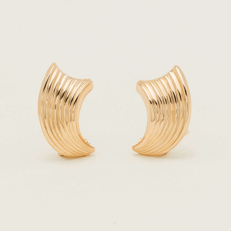 Deja Vu 18ct Rose Gold Retro Style Clip-On Earrings