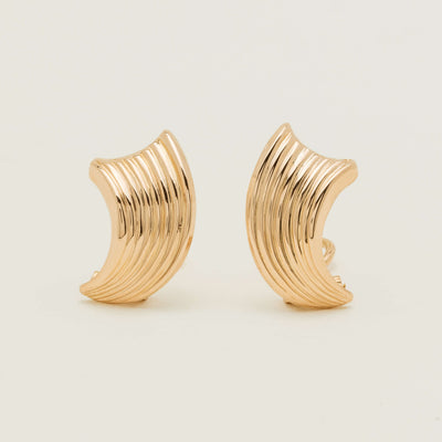 Deja Vu 18ct Rose Gold Retro Style Clip-On Earrings