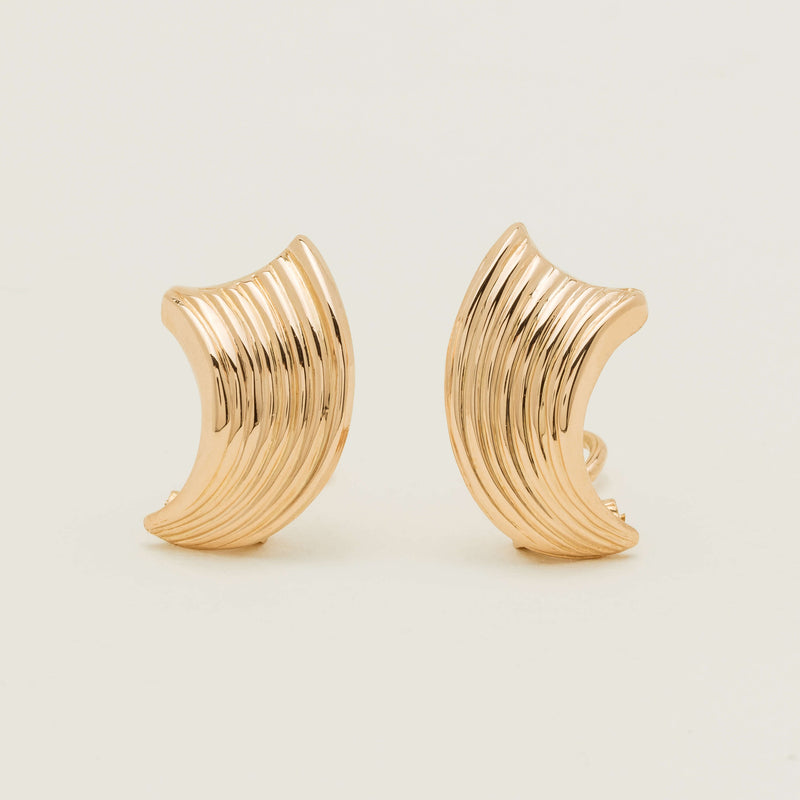 Deja Vu 18ct Rose Gold Retro Style Clip-On Earrings