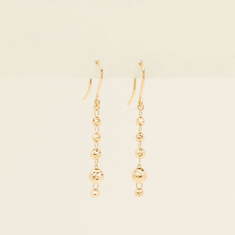 18ct Yellow Gold Scattered Ball Drop Earrings