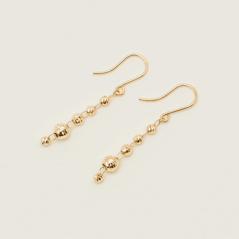 18ct Yellow Gold Scattered Ball Drop Earrings