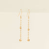 18ct Yellow Gold Scattered Beads Drop Earrings
