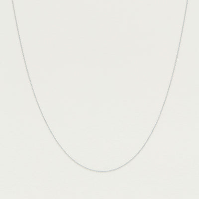 9ct White Gold Fine Cable Chain - Necklace - Walker & Hall