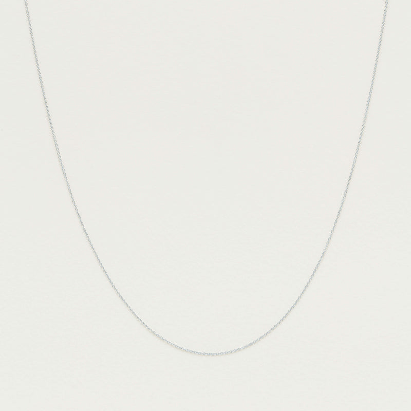9ct White Gold Fine Cable Chain - Necklace - Walker & Hall