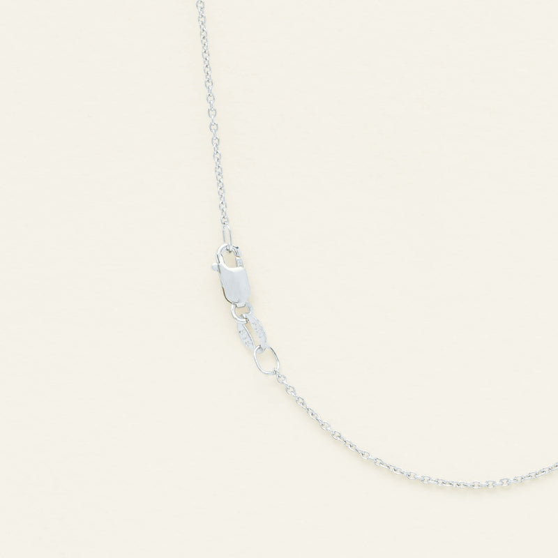 9ct White Gold Fine Cable Chain - Necklace - Walker & Hall