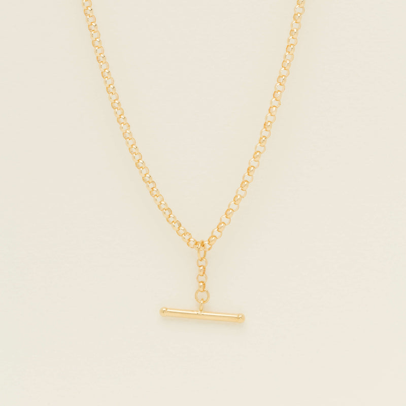 9ct Yellow Gold Belcher Link Fob Chain - Necklace - Walker & Hall