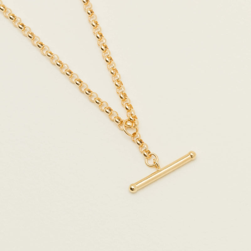 9ct Yellow Gold Belcher Link Fob Chain - Necklace - Walker & Hall