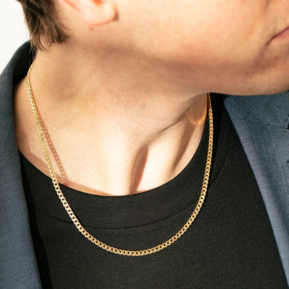 9ct Yellow Gold Hollow Curb Chain Walker Hall