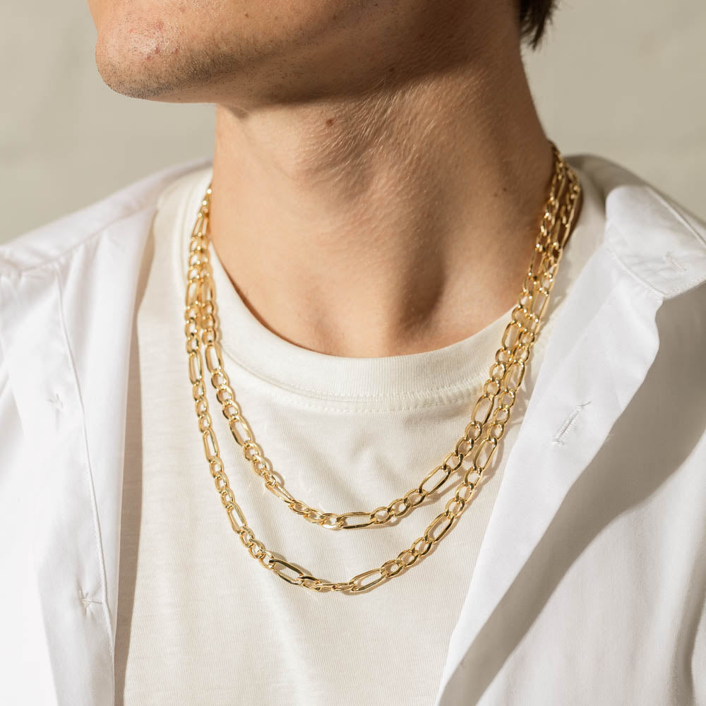 9ct Yellow Gold Hollow Figaro Chain