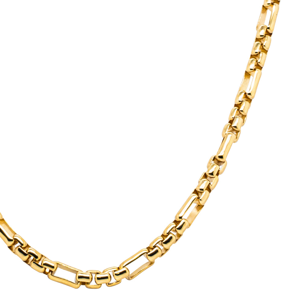 9ct Yellow Gold Square Figaro Link Chain - Necklace - Walker & Hall