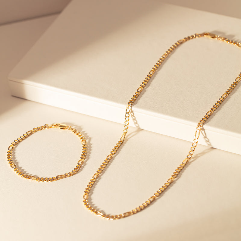 9ct Yellow Gold Figaro Link Chain - Necklace - Walker & Hall