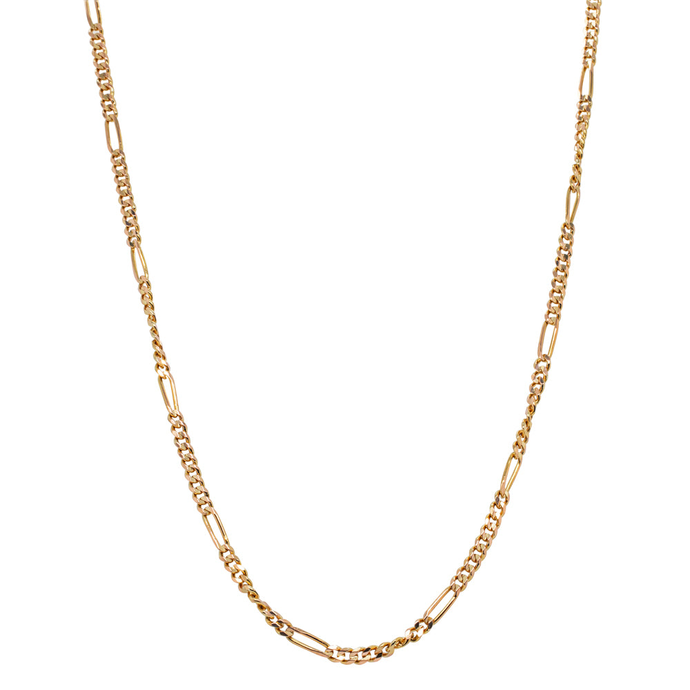 Deja Vu 21ct Yellow Gold Figaro Chain - Necklace - Walker & Hall