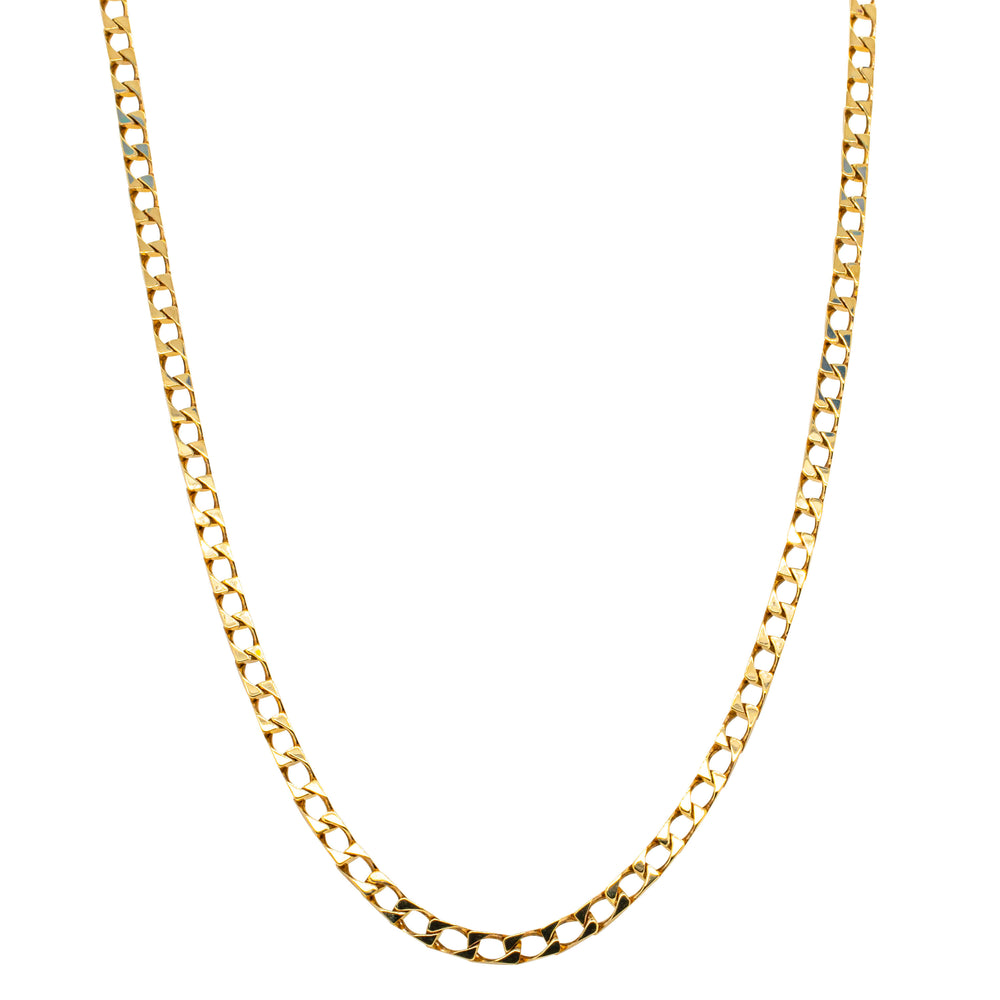 Deja Vu 9ct Yellow Gold Flat Curb Link Necklace