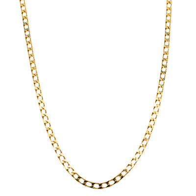 Deja Vu 9ct Yellow Gold Flat Curb Link Necklace