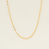 9ct Yellow Gold Faceted Oval Link Chain - Necklace - Walker & Hall