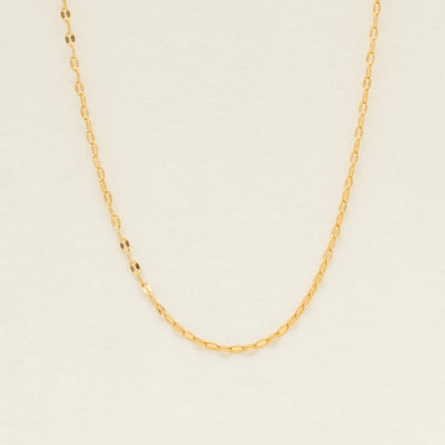 9ct Yellow Gold Faceted Oval Link Chain - Necklace - Walker & Hall