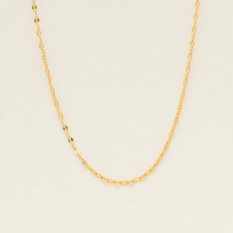 9ct Yellow Gold Faceted Oval Link Chain - Necklace - Walker & Hall