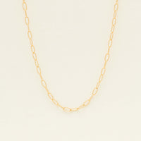 9ct Yellow Gold Textured Oval Link Chain - Necklace - Walker & Hall