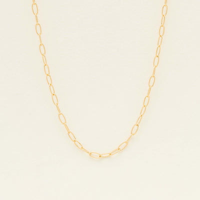9ct Yellow Gold Textured Oval Link Chain - Necklace - Walker & Hall