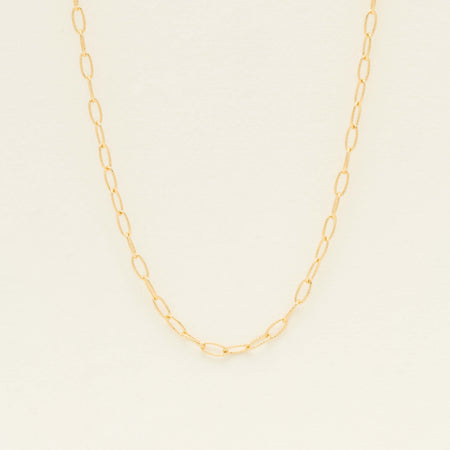 9ct Yellow Gold Textured Oval Link Chain - Necklace - Walker & Hall