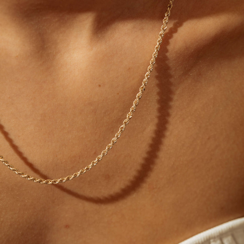 Déjà Vu 9ct Yellow Gold Rope Link Necklace-Necklace-Walker & Hall