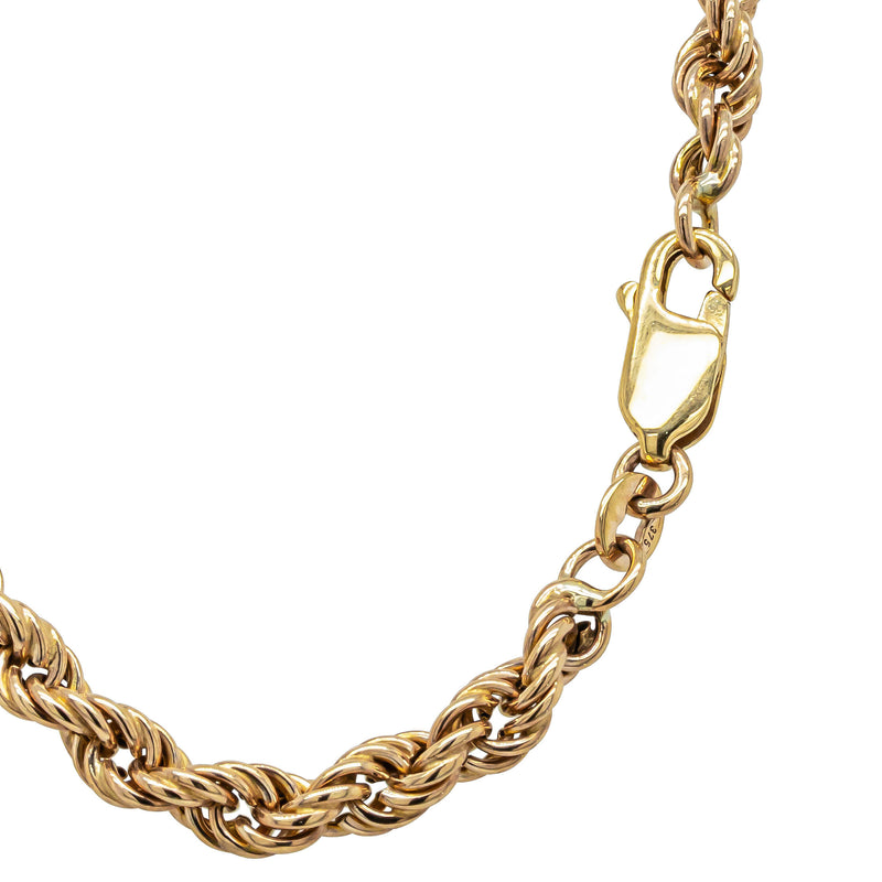 Deja Vu 9ct Yellow Gold Hollow Rope Link Chain 45cm - Necklace - Walker & Hall