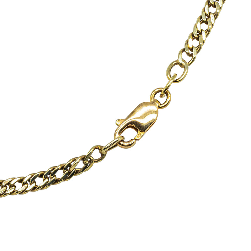 Deja Vu 14ct Yellow Gold Flat Double Curb Link Chain 62cm - Necklace - Walker & Hall